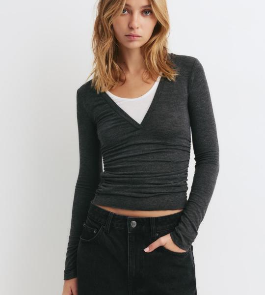 Double V-neck T-shirt